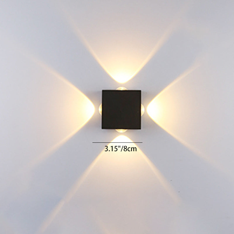 Moderne Minimalistisk Rund Kvadratisk Orb Linse Aluminium LED Vegglampe For Hage | Skanto
