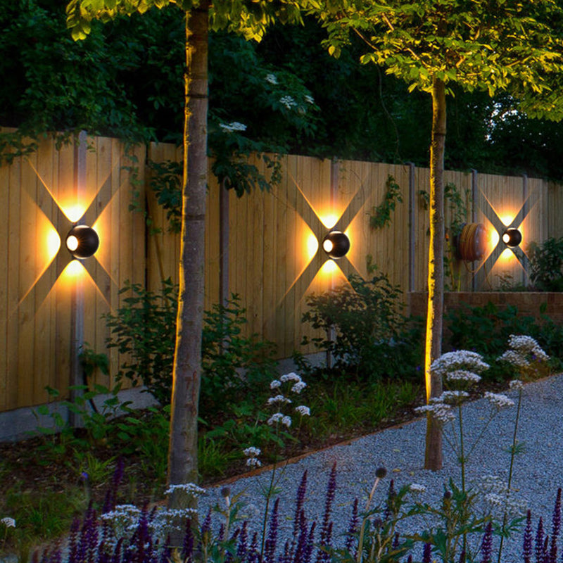 Moderne Minimalistisk Rund Kvadratisk Orb Linse Aluminium LED Vegglampe For Hage | Skanto