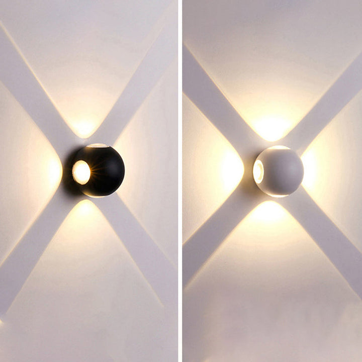 Moderne Minimalistisk Rund Kvadratisk Orb Linse Aluminium LED Vegglampe For Hage | Skanto