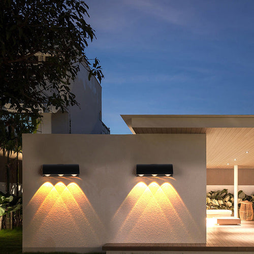 Moderne Enkelthet Vanntett Buet Sylinderformet Aluminium PC LED Vegglampe For Utendørs Terrasse | Skanto