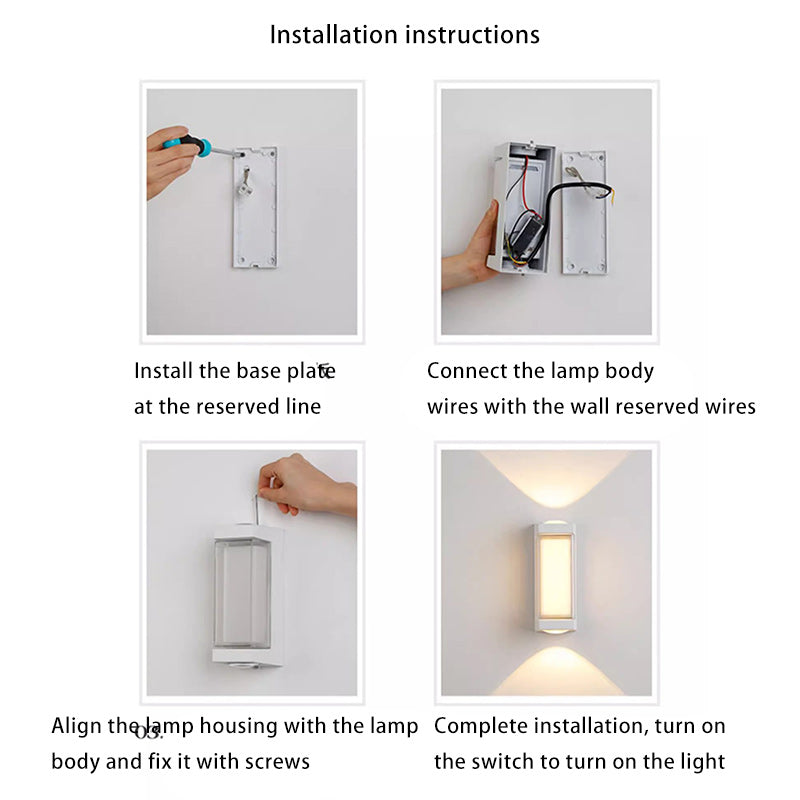 Moderne Enkelhet Vanntett Aluminium PC Sylinder Kuboid LED Vegglampe For Utendørs Patio | Skanto