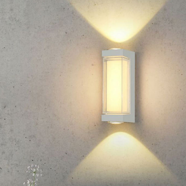 Moderne Enkelhet Vanntett Aluminium PC Sylinder Kuboid LED Vegglampe For Utendørs Patio | Skanto
