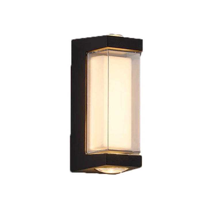 Moderne Enkelhet Vanntett Aluminium PC Sylinder Kuboid LED Vegglampe For Utendørs Patio | Skanto