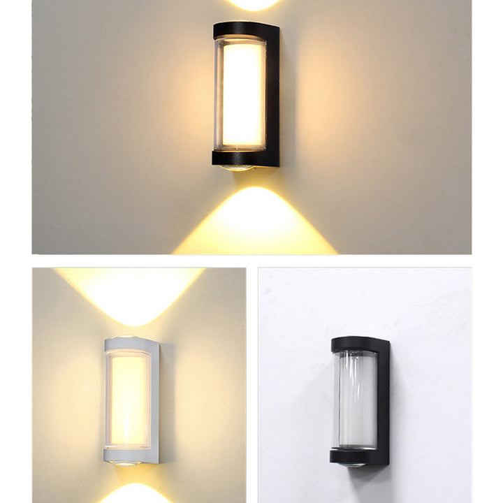Moderne Enkelhet Vanntett Aluminium PC Sylinder Kuboid LED Vegglampe For Utendørs Patio | Skanto