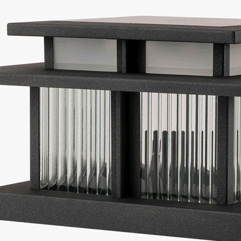 Moderne Minimalistisk Solvannsikker Firkantet Sylinder Aluminiumlegering Glass LED Landskapsbelysning Utendørs Lys For Utendørs Patio | Skanto
