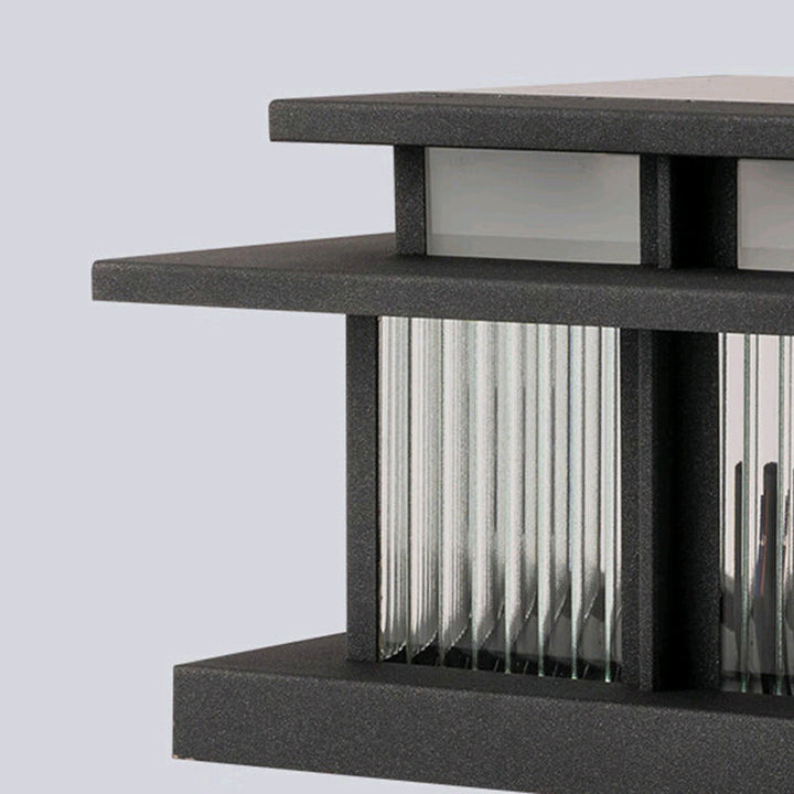 Moderne Minimalistisk Solvannsikker Firkantet Sylinder Aluminiumlegering Glass LED Landskapsbelysning Utendørs Lys For Utendørs Patio | Skanto