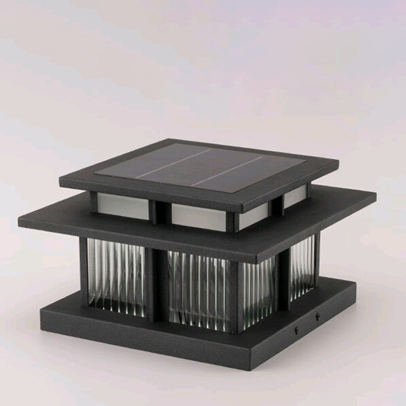 Moderne Minimalistisk Solvannsikker Firkantet Sylinder Aluminiumlegering Glass LED Landskapsbelysning Utendørs Lys For Utendørs Patio | Skanto
