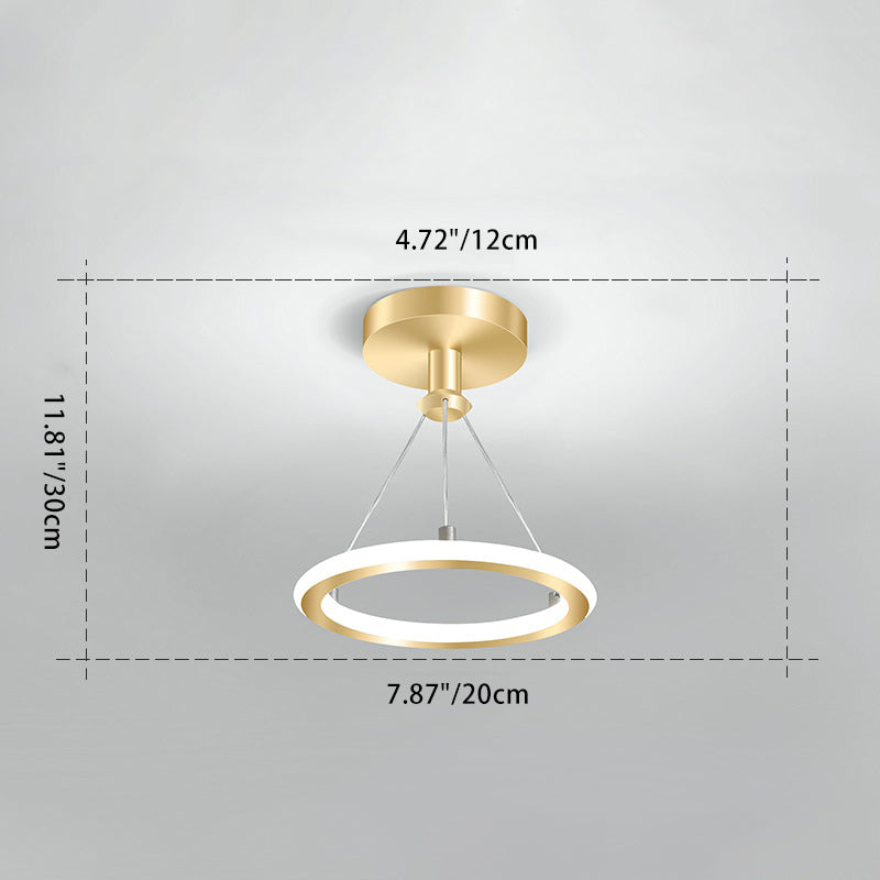 Skanto | Moderne Nordisk Rund Metall Silica LED Semi-Flush Mount Taklampe for Korridor