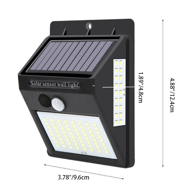 Moderne Enkelhet Solvannavstøtende Bevegelsessensor ABS Rektangulær LED Vegglampe For Utendørs Patio | Skanto