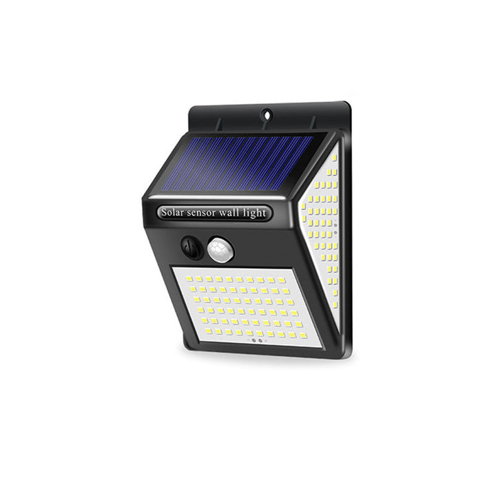 Soldrevet, vanntett, rektangulær LED-vegglampe med bevegelsessensor, laget av ABS, for terrassen
