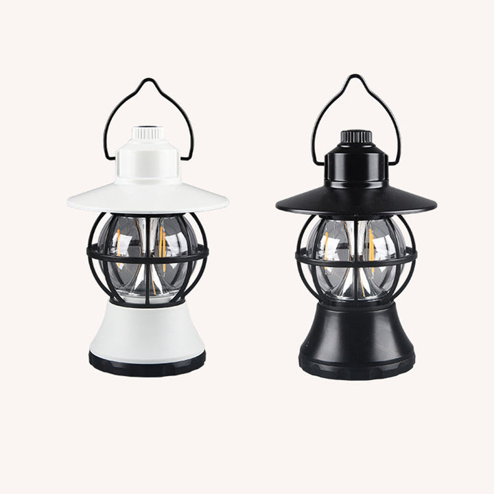 Moderne, vanntett og oppladbar LED-bordlampe i retrostil laget av ABS-, PS- og PP-stål for utendørs bruk – ideell for hagen.