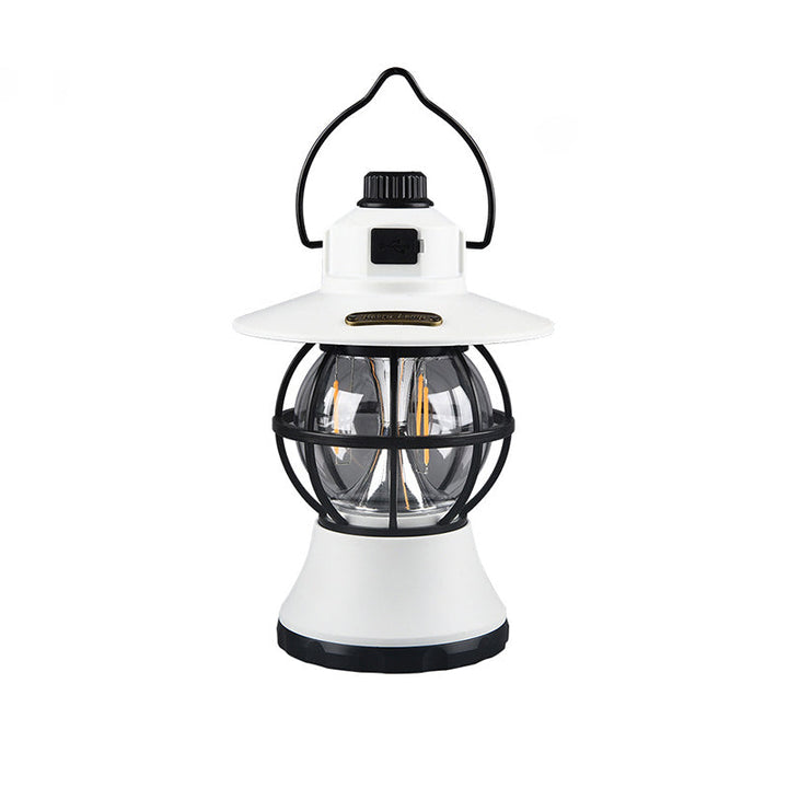 Moderne, vanntett og oppladbar LED-bordlampe i retrostil laget av ABS-, PS- og PP-stål for utendørs bruk – ideell for hagen.