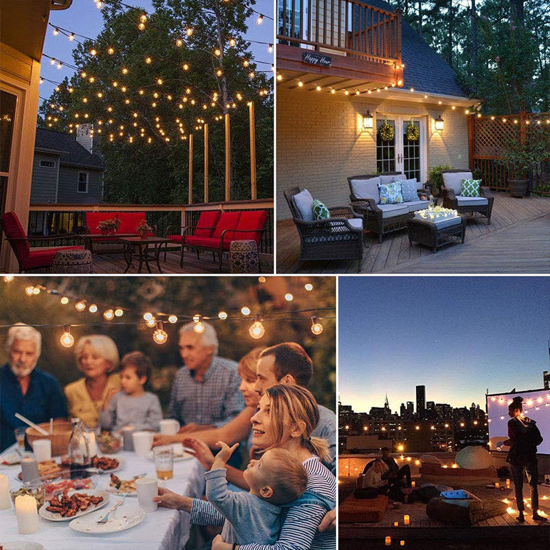 Norvo | Moderne Art Deco Solvann Vannavstøtende Kobber PVC 15-pærs LED Lyslenke Utendørs Lys For Hage