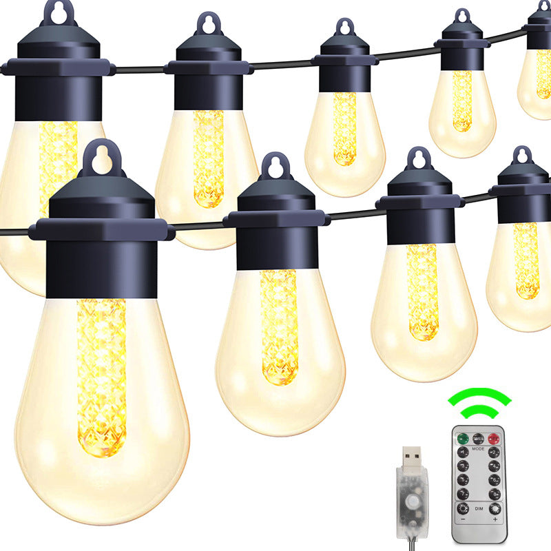 Skanto | Moderne Art Deco Solvann Vannavstøtende Kobber PVC 15-pærs LED Lyslenke Utendørs Lys For Hage