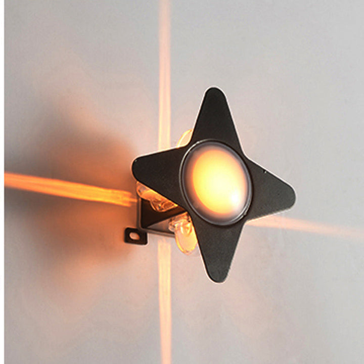 Samtidig Kreativ Vanntett Aluminium Akryl PC Kryss Stjerne LED Vegglampe For Utendørs Patio | Skanto