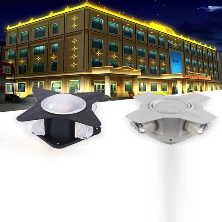 Samtidig Kreativ Vanntett Aluminium Akryl PC Kryss Stjerne LED Vegglampe For Utendørs Patio | Skanto