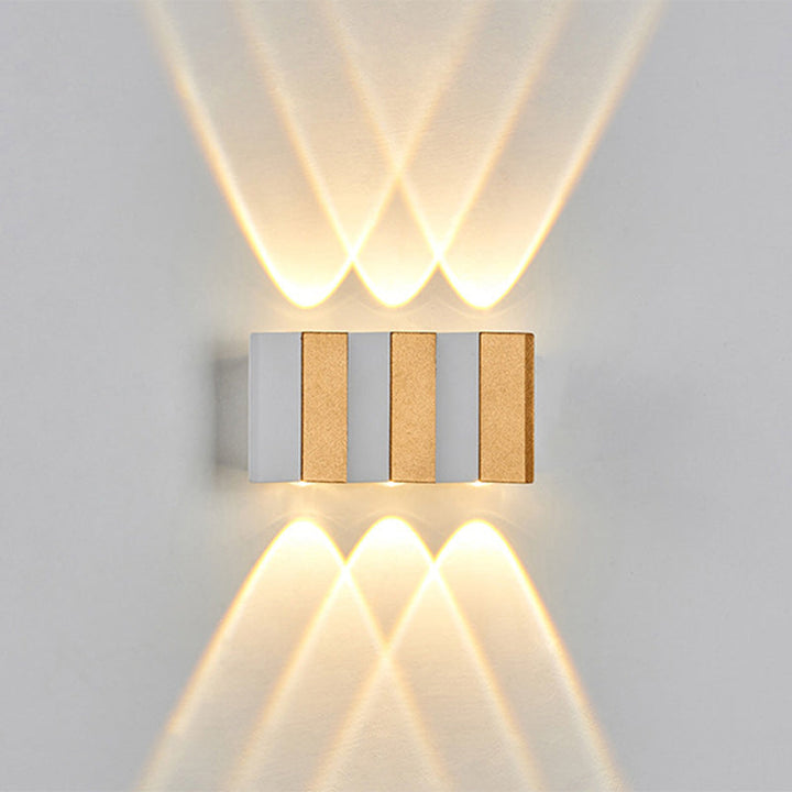Moderne Enkelhet Vanntett Aluminium Rektangulær Bøyd Opp Og Ned LED Vegglampe For Utendørs Patio | Skanto
