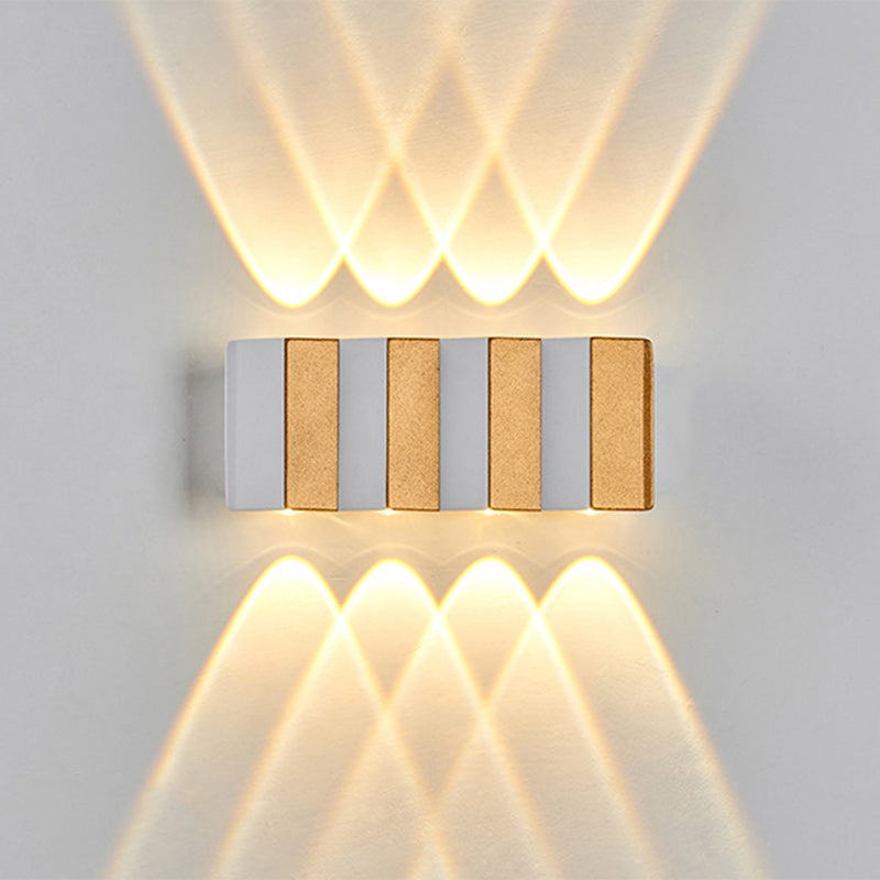 Moderne Enkelhet Vanntett Aluminium Rektangulær Bøyd Opp Og Ned LED Vegglampe For Utendørs Patio | Skanto