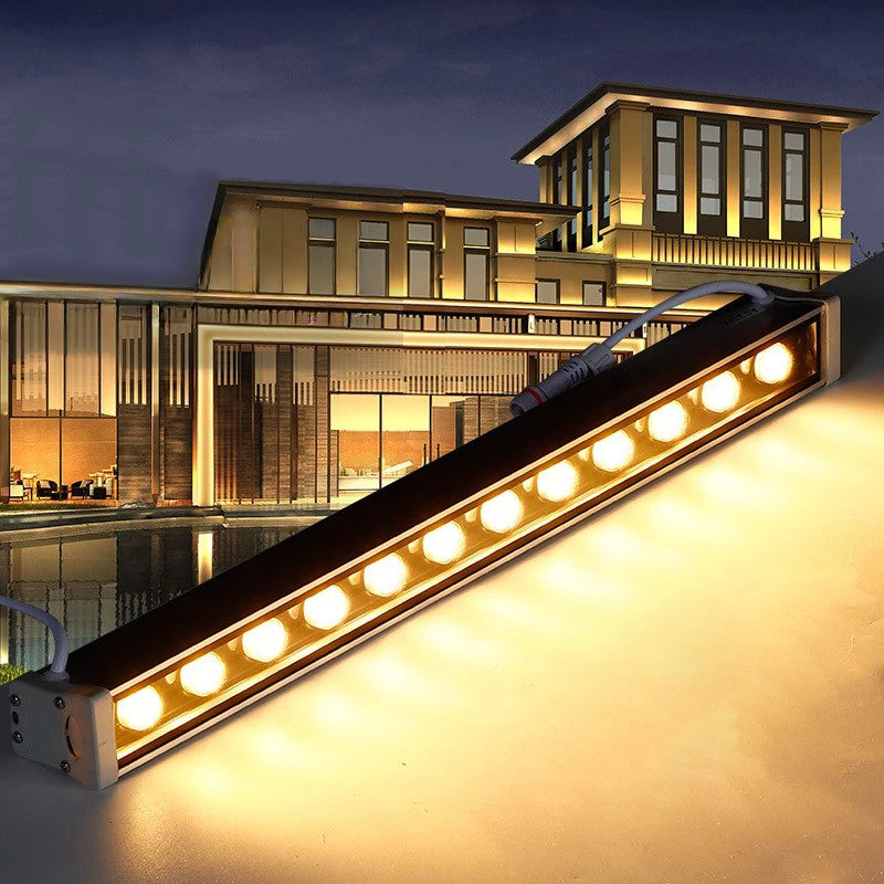 Moderne Enkelhet Vanntett Aluminiumforsterket Glassstripe Rektangulær LED Vegglampe for Utendørs Patio | Skanto