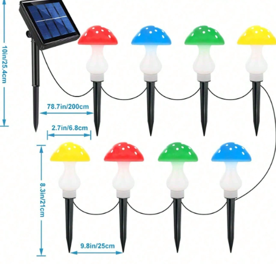 Norvo | Moderne Art Deco Solvarm ABs Sopp Dekorasjon LED Lyskede Utendørs Lys Til Hage