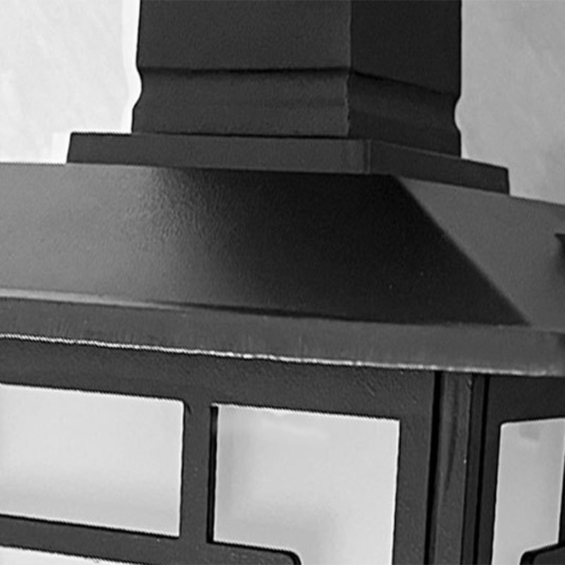 Tradisjonell kinesisk vanntett jern aluminiums glass sylinder pergola 1-lykt semi-flush montering taklampe utendørs lys for utendørs terrasse | Skanto