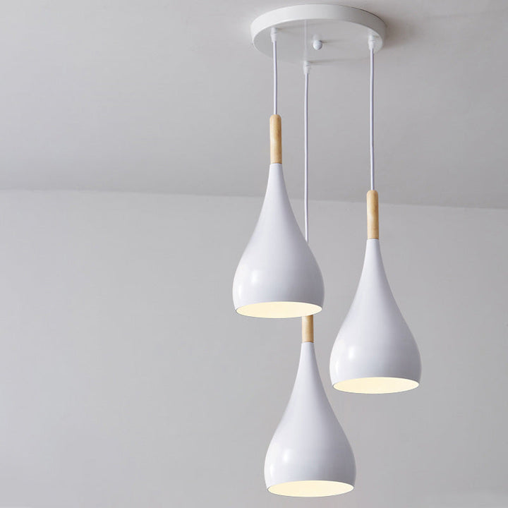 Skanto | Nordic Iron Wood Aluminium Pumpkin Water Drop 1-Lyskilde Pendellampe for Spisestue