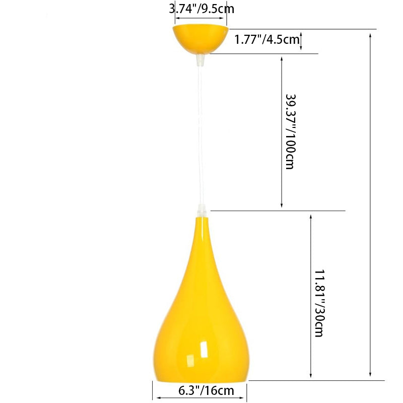 Skanto | Nordic Iron Wood Aluminium Pumpkin Water Drop 1-Lyskilde Pendellampe for Spisestue