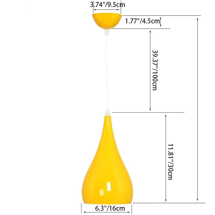 Skanto | Nordic Iron Wood Aluminium Pumpkin Water Drop 1-Lyskilde Pendellampe for Spisestue