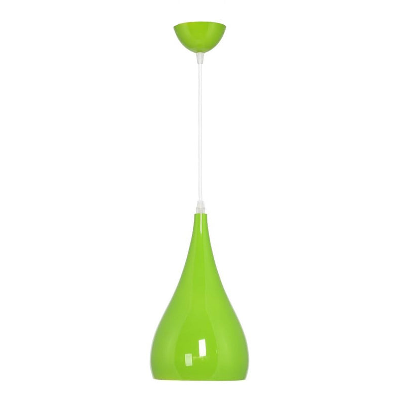 Skanto | Nordic Iron Wood Aluminium Pumpkin Water Drop 1-Lyskilde Pendellampe for Spisestue