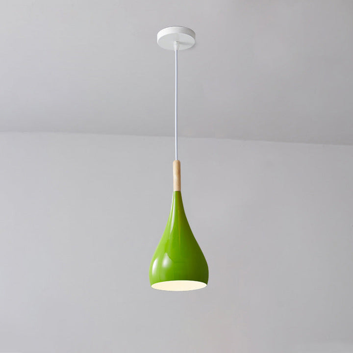 Skanto | Nordic Iron Wood Aluminium Pumpkin Water Drop 1-Lyskilde Pendellampe for Spisestue