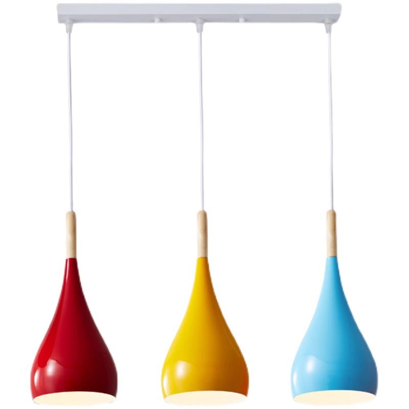 Skanto | Nordic Iron Wood Aluminium Pumpkin Water Drop 1-Lyskilde Pendellampe for Spisestue