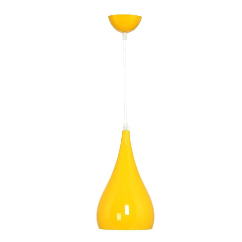 Skanto | Nordic Iron Wood Aluminium Pumpkin Water Drop 1-Lyskilde Pendellampe for Spisestue