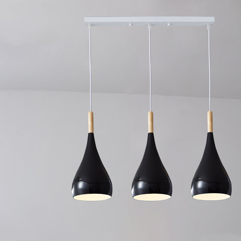Skanto | Nordic Iron Wood Aluminium Pumpkin Water Drop 1-Lyskilde Pendellampe for Spisestue