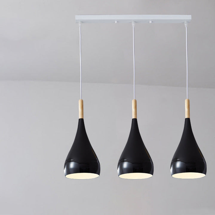 Skanto | Nordic Iron Wood Aluminium Pumpkin Water Drop 1-Lyskilde Pendellampe for Spisestue