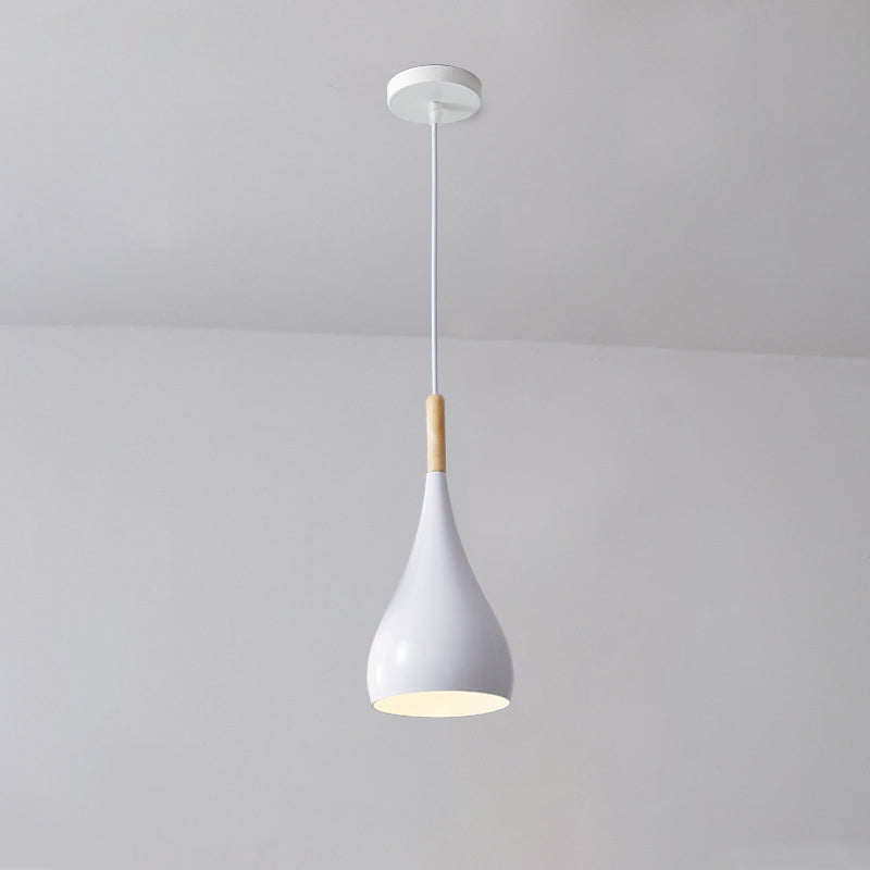 Skanto | Nordic Iron Wood Aluminium Pumpkin Water Drop 1-Lyskilde Pendellampe for Spisestue