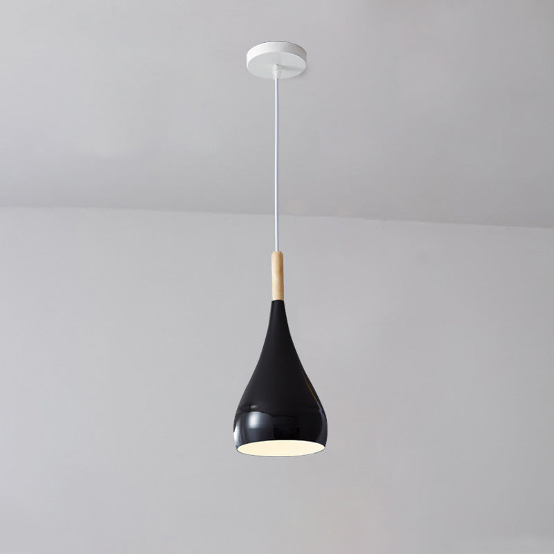 Skanto | Nordic Iron Wood Aluminium Pumpkin Water Drop 1-Lyskilde Pendellampe for Spisestue