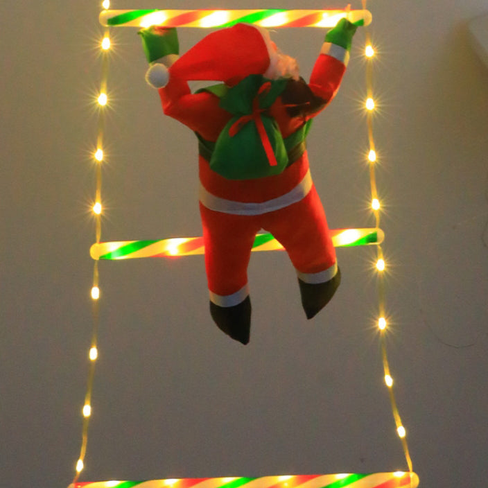 Skanto | Moderne Art Deco Vanntett USB Lær Snor Santa Klatring Stige Juledekorasjon LED Lyslenker Utendørs Lys For Utendørs Patio