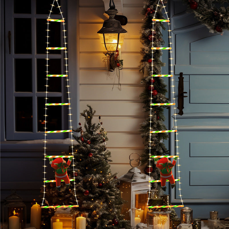 Skanto | Moderne Art Deco Vanntett USB Lær Snor Santa Klatring Stige Juledekorasjon LED Lyslenker Utendørs Lys For Utendørs Patio