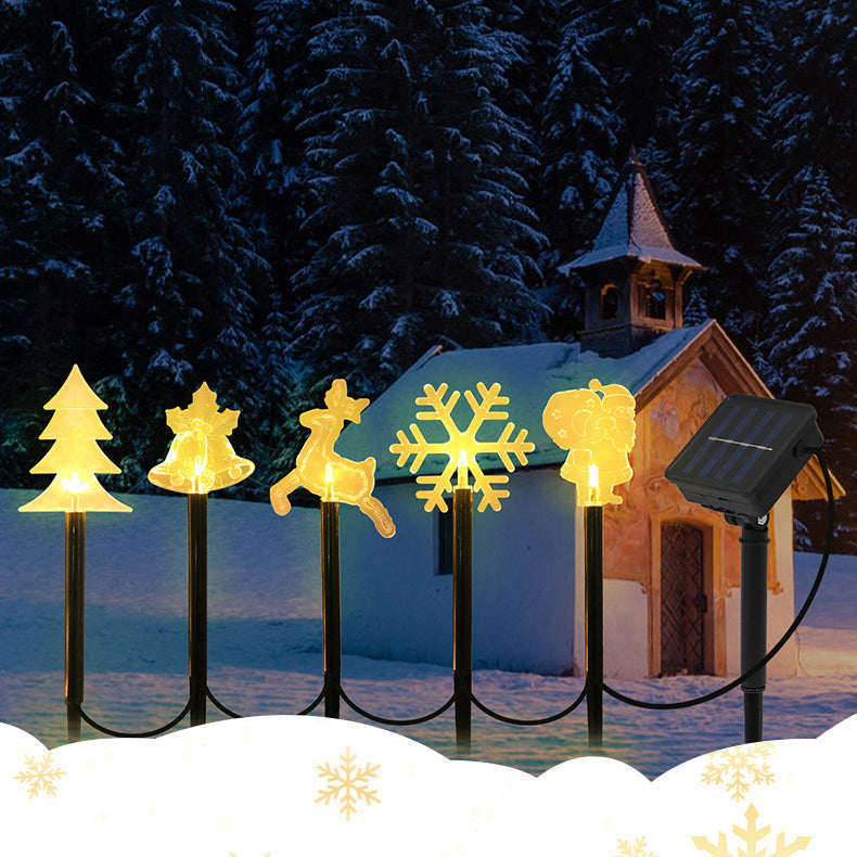 Norvo | Moderne Art Deco Solbatteri Vanntett PET Plast Stjerne Snø Juletre Dekorasjon LED Utendørs Belysning Landskapsbelysning For Hage