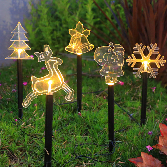 Norvo | Moderne Art Deco Solbatteri Vanntett PET Plast Stjerne Snø Juletre Dekorasjon LED Utendørs Belysning Landskapsbelysning For Hage