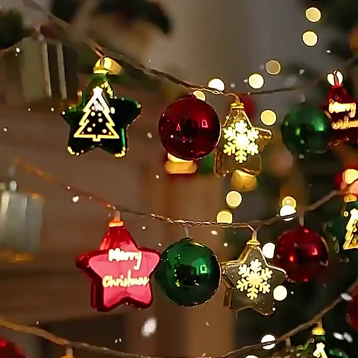 Skanto | Moderne Art Deco Batteri USB Plast Stjerne Ball Juletrær Decoration LED Lys Snor For Soverom