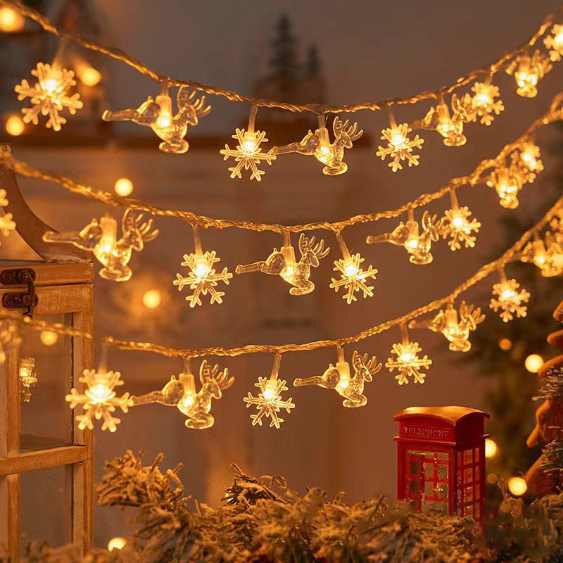 Skanto | Moderne Art Deco Batteri USB PVC Reinsdyr Snø Stjerne Jule Tre Dekorasjon LED Lyskede For Underholdningsrom