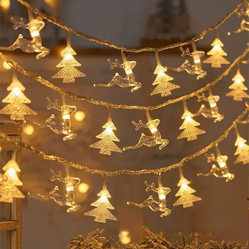 Norvo | Moderne Art Deco Batteri USB PVC Reinsdyr Snø Stjerne Jule Tre Dekorasjon LED Lyskede For Underholdningsrom