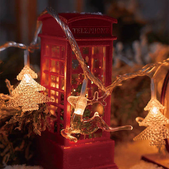 Skanto | Moderne Art Deco Batteri USB PVC Reinsdyr Snø Stjerne Jule Tre Dekorasjon LED Lyskede For Underholdningsrom