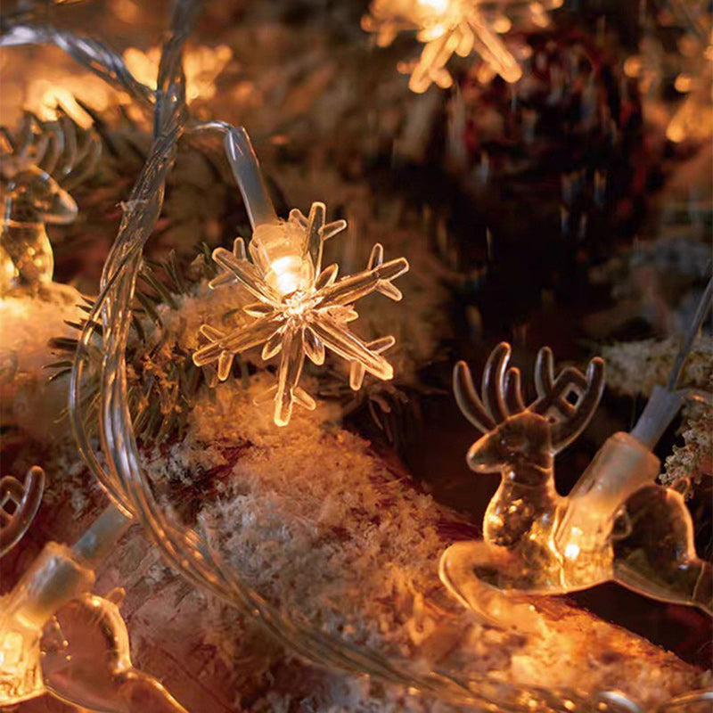 Norvo | Moderne Art Deco Batteri USB PVC Reinsdyr Snø Stjerne Jule Tre Dekorasjon LED Lyskede For Underholdningsrom