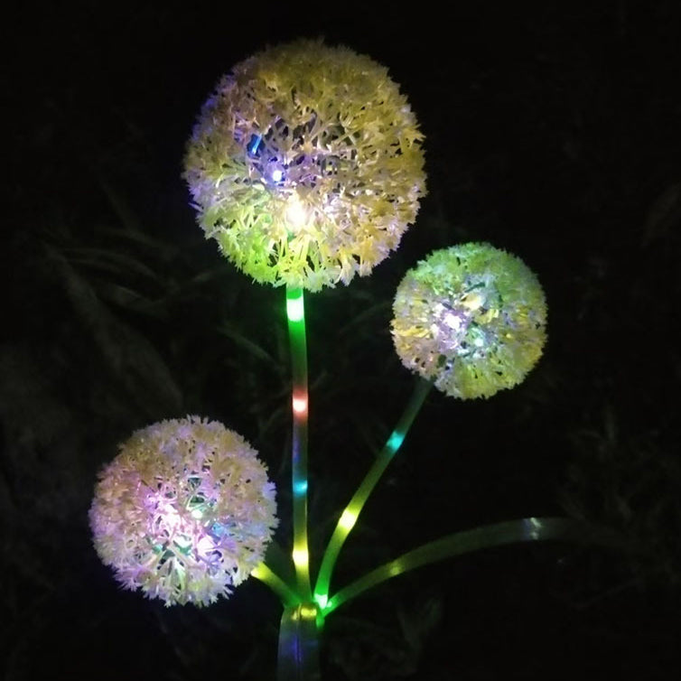 Moderne Art Deco Sol Vannavstøtende Rustfritt Stål ABS Kobbertråd Dandelion Plante Ball Bakke Plugg LED Utendørs Lys Landskapsbelysning For Hage | Skanto