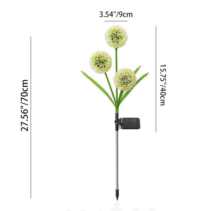 Moderne Art Deco Sol Vannavstøtende Rustfritt Stål ABS Kobbertråd Dandelion Plante Ball Bakke Plugg LED Utendørs Lys Landskapsbelysning For Hage | Skanto