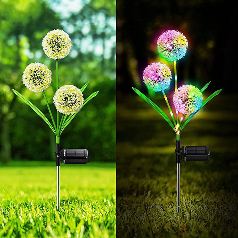Moderne Art Deco Sol Vannavstøtende Rustfritt Stål ABS Kobbertråd Dandelion Plante Ball Bakke Plugg LED Utendørs Lys Landskapsbelysning For Hage | Skanto