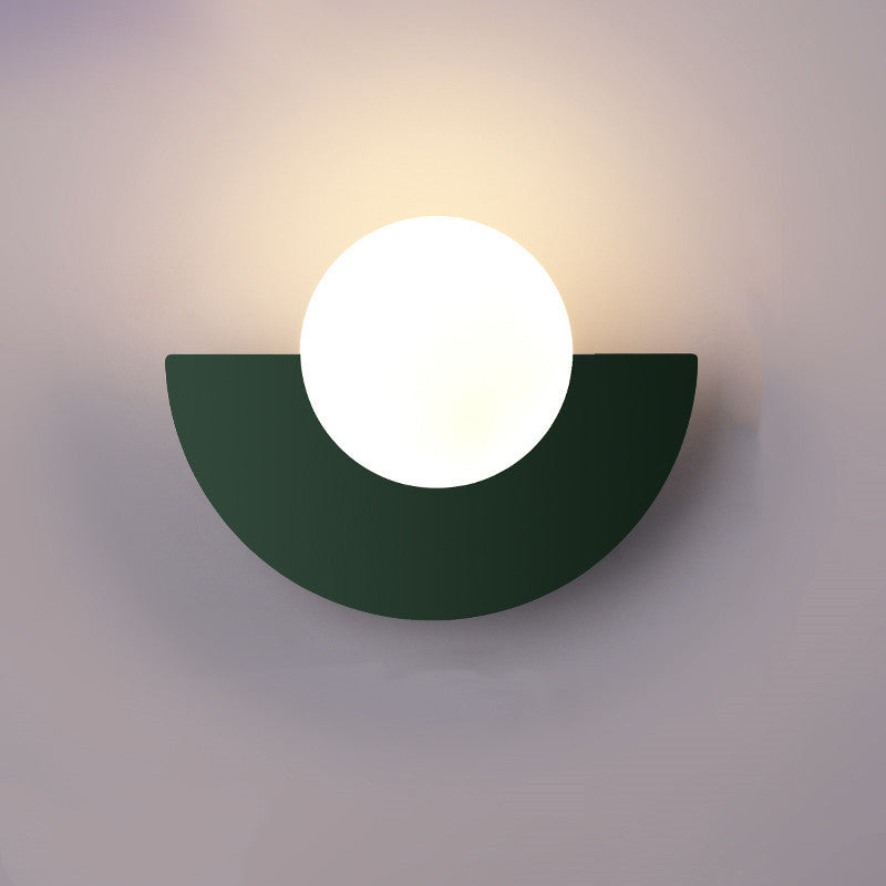 Skanto | Glass Globe Wall Light with Colourful Base