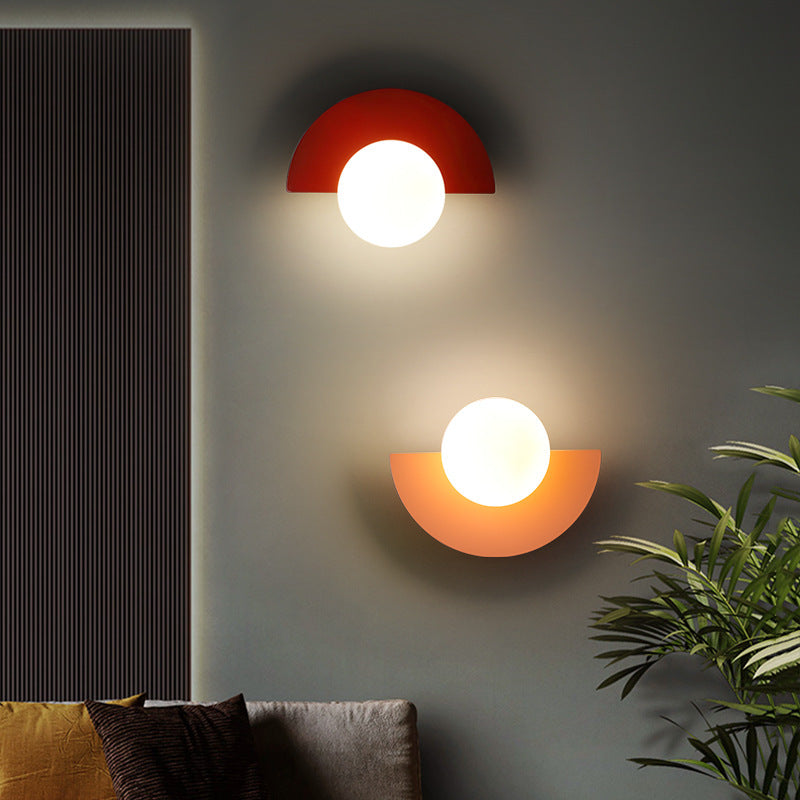 Skanto | Glass Globe Wall Light with Colourful Base
